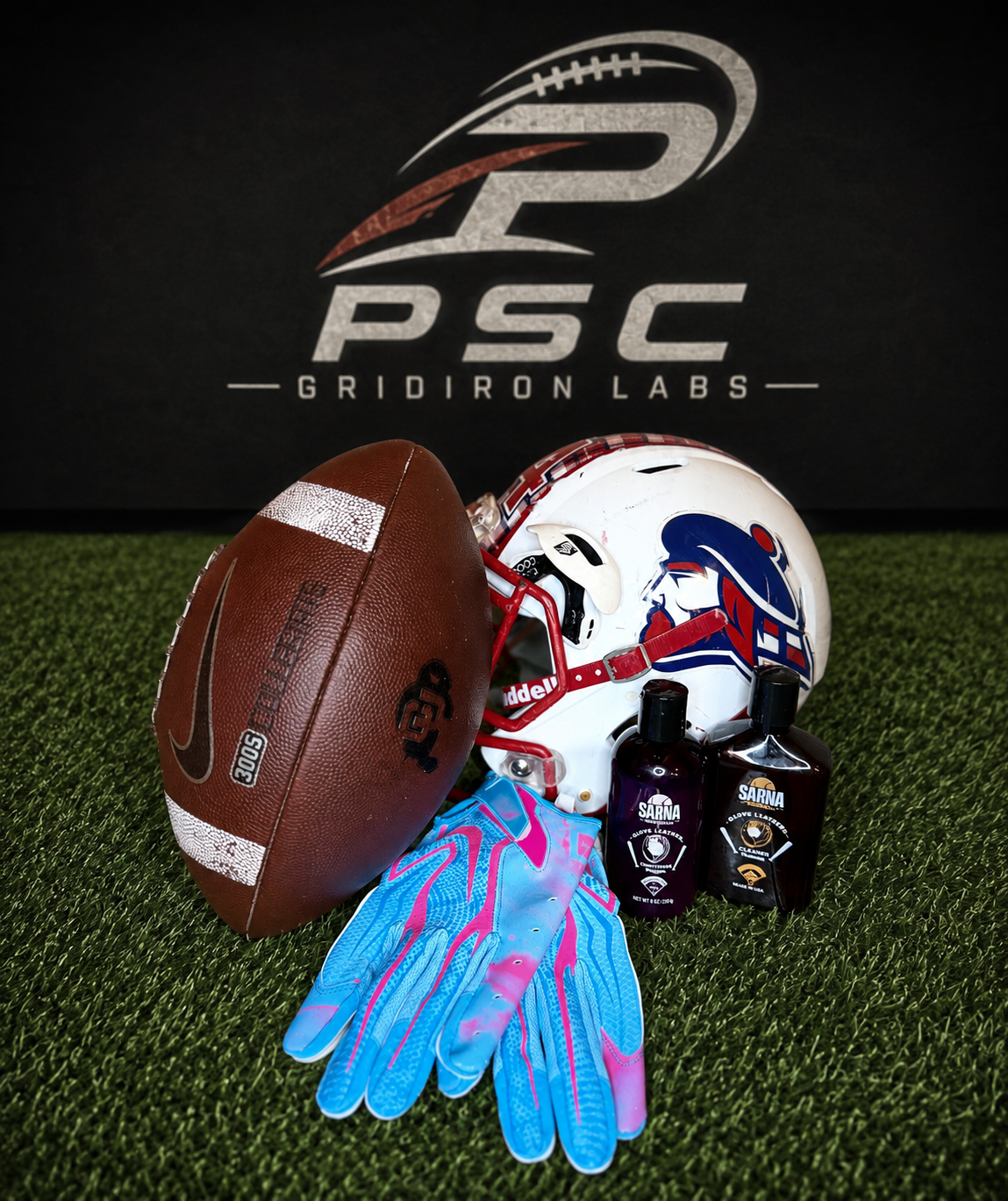 Nike football prepared with PSC Gridiron Labs care products