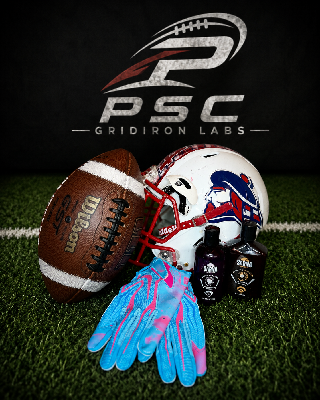 Prepared Wilson GST football with PSC Gridiron Labs equipment